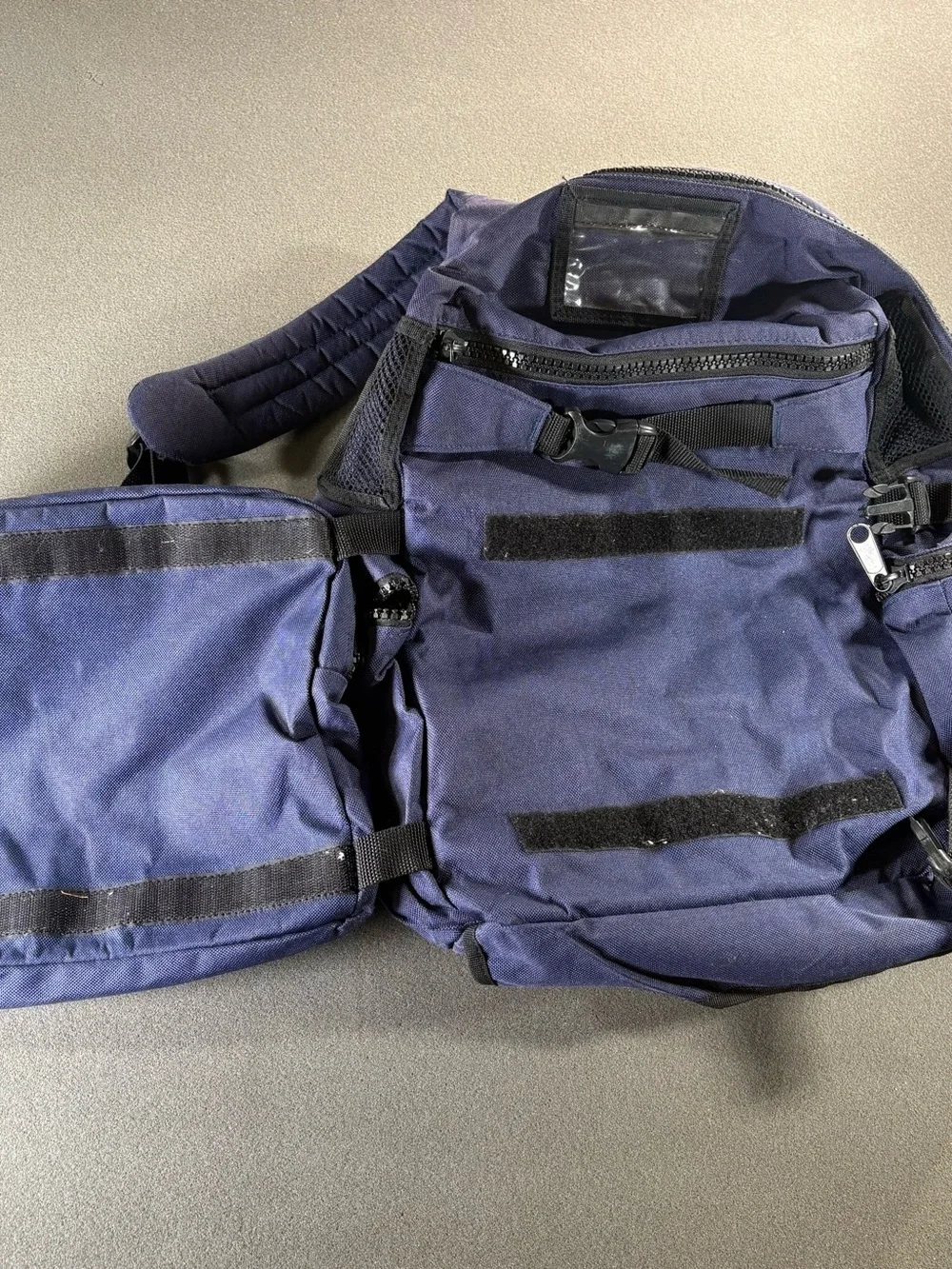 Vintage Black Label Skateboarding Backpack Y2K Navy Blue